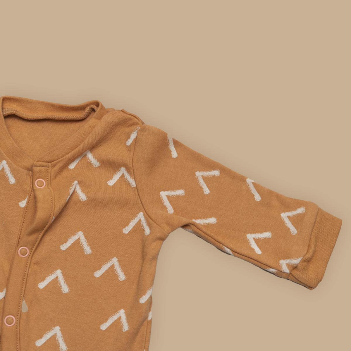 Orange Color Long Sleeve Baby Romper - Image 3