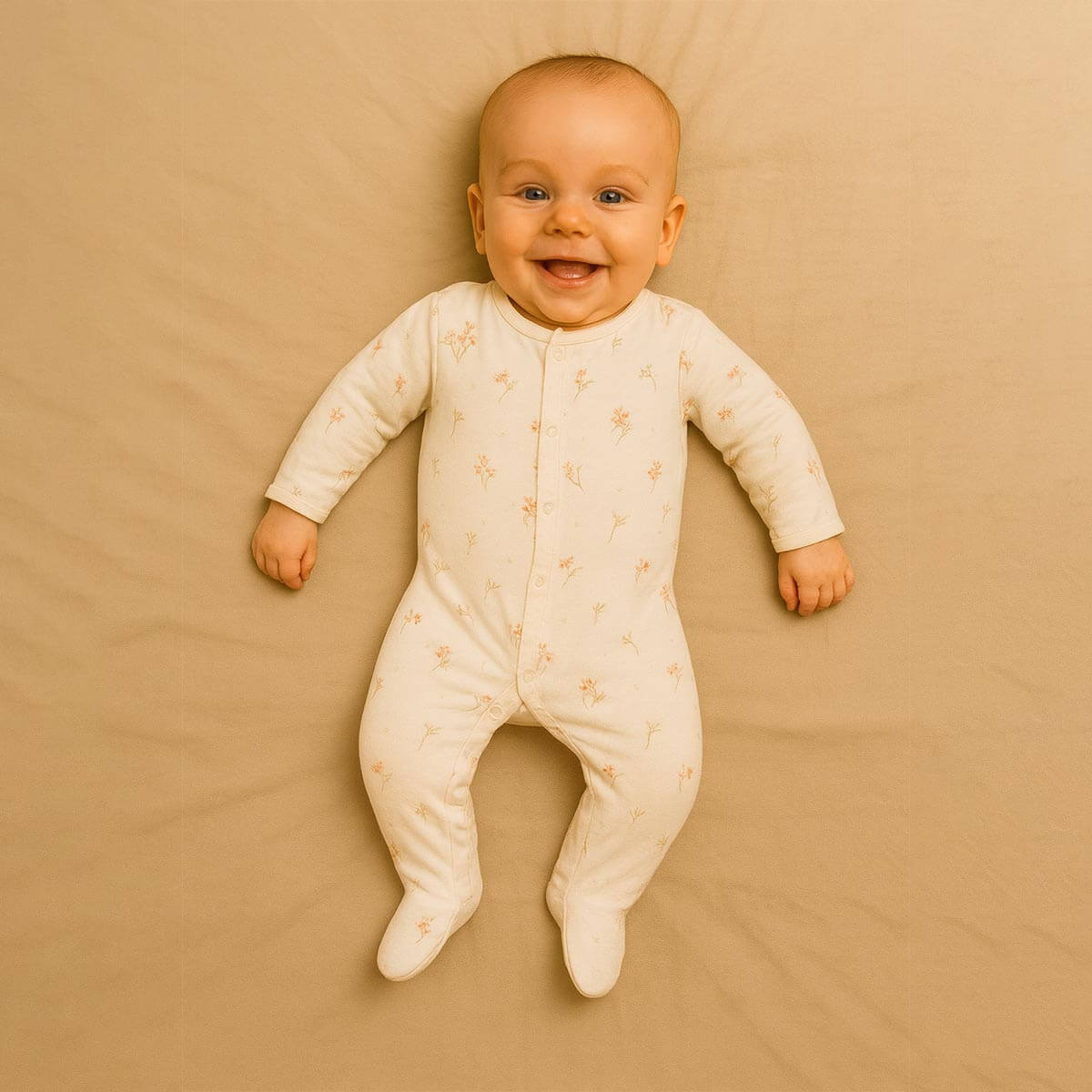 Cute Flowery Designed Light Color Sleepsuit