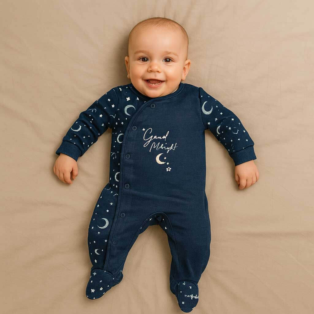 Eid Mubarak Printed Sleepsuit