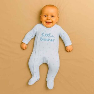 Little Brother Printed Light Blue Color Luxury Sleepsuit