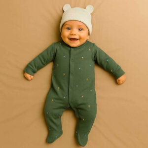 Little Mushroom Babies Printed Sleepsuit