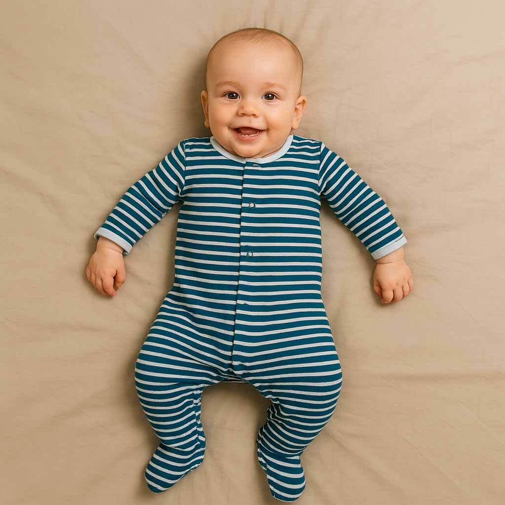 Striped Design High-quality Baby Sleepsuit