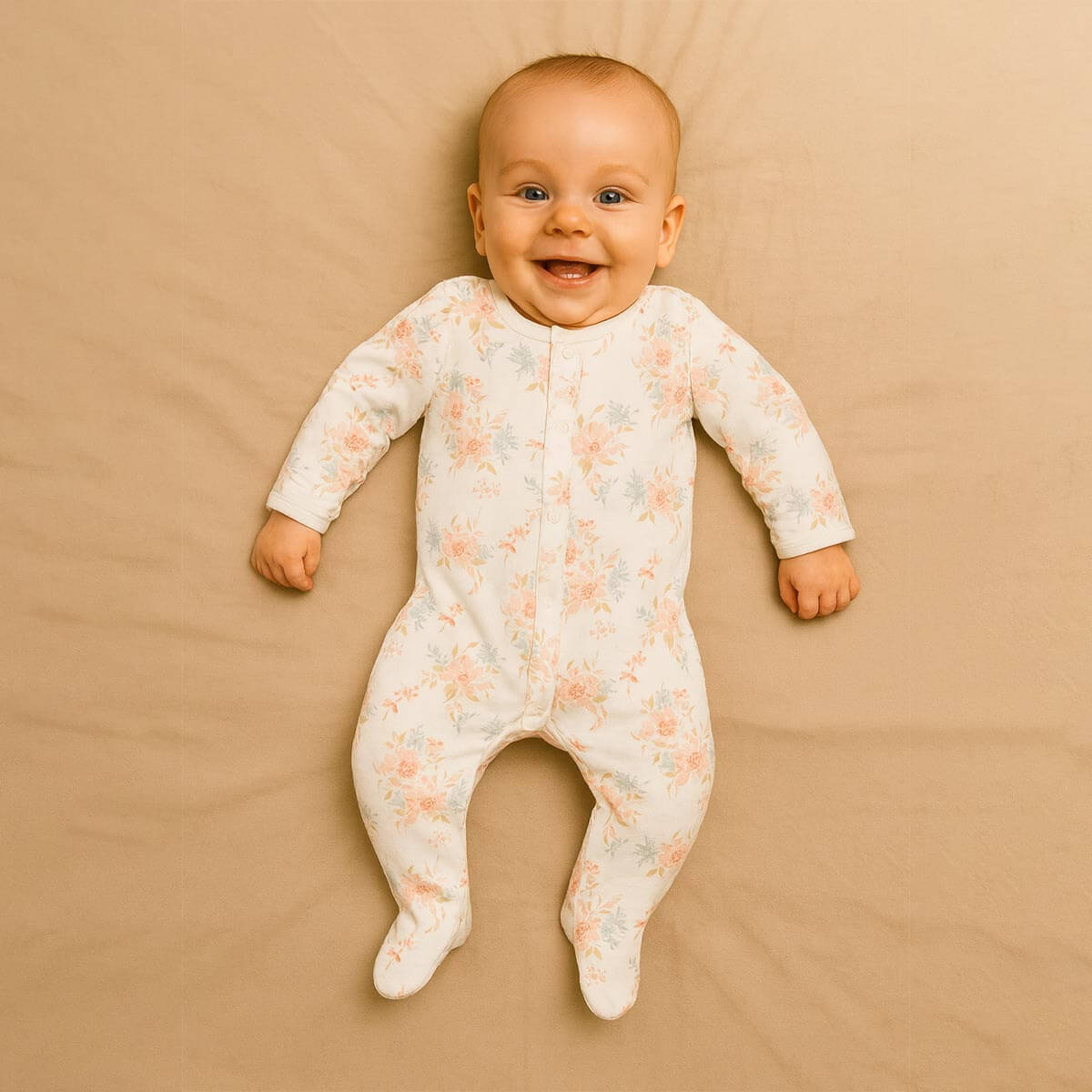 Vintage Bloom Flowery Designed Sleepsuit