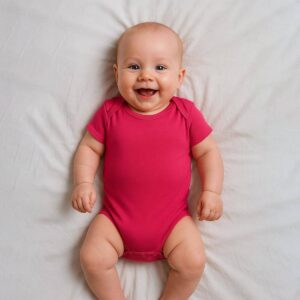 A toddler is wearing a sweet berry hug baby bodysuit