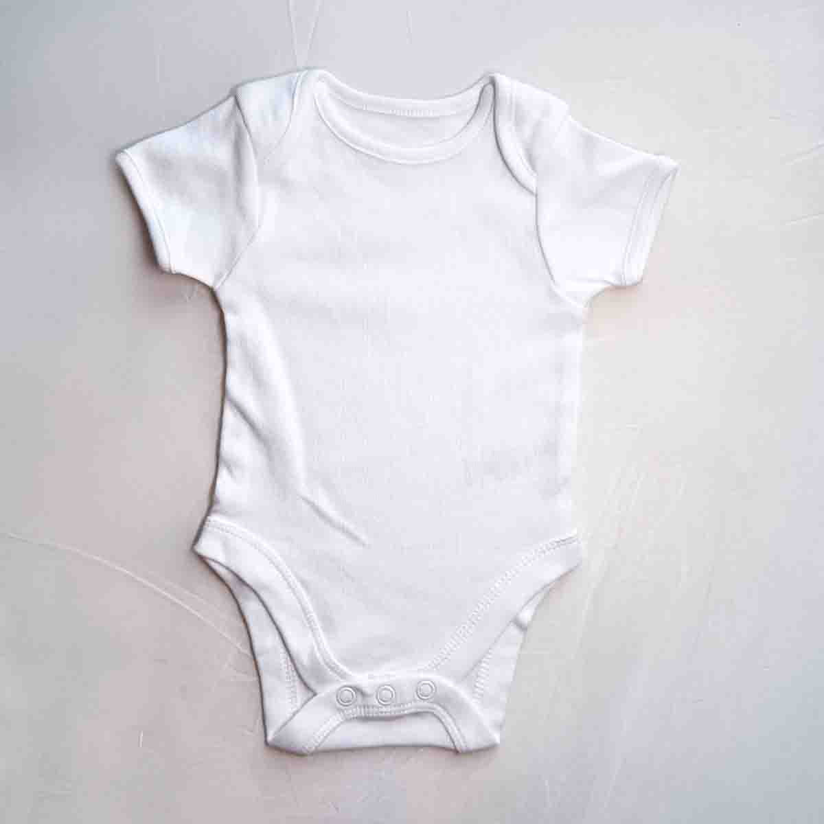 Pure cotton white baby bodysuit