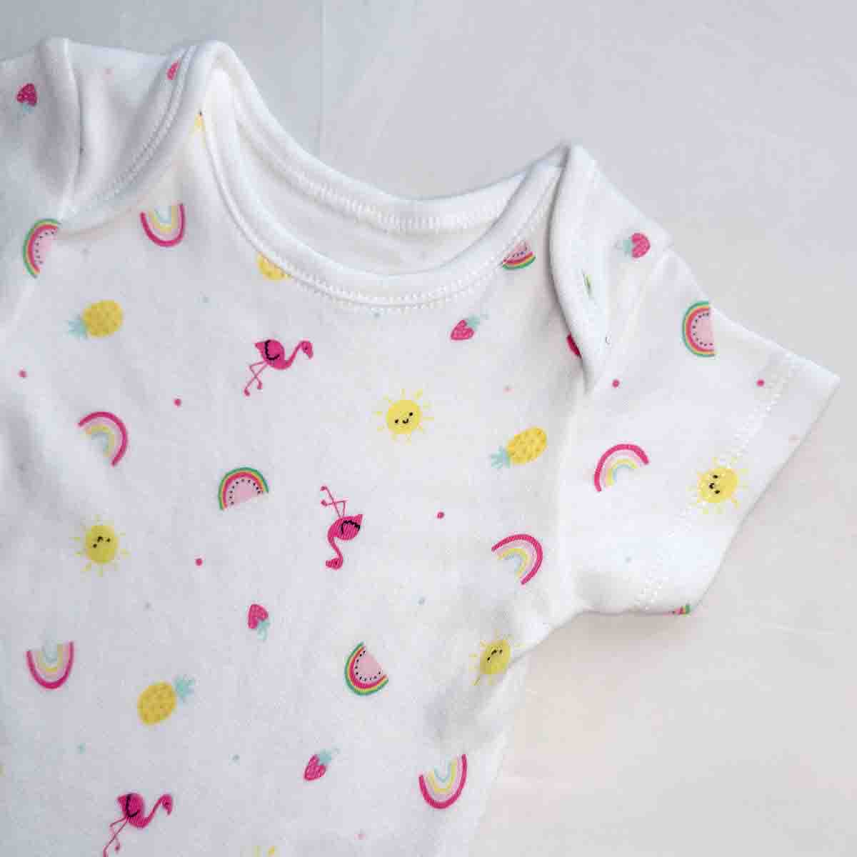 Tropical daydream bodysuit close-up view